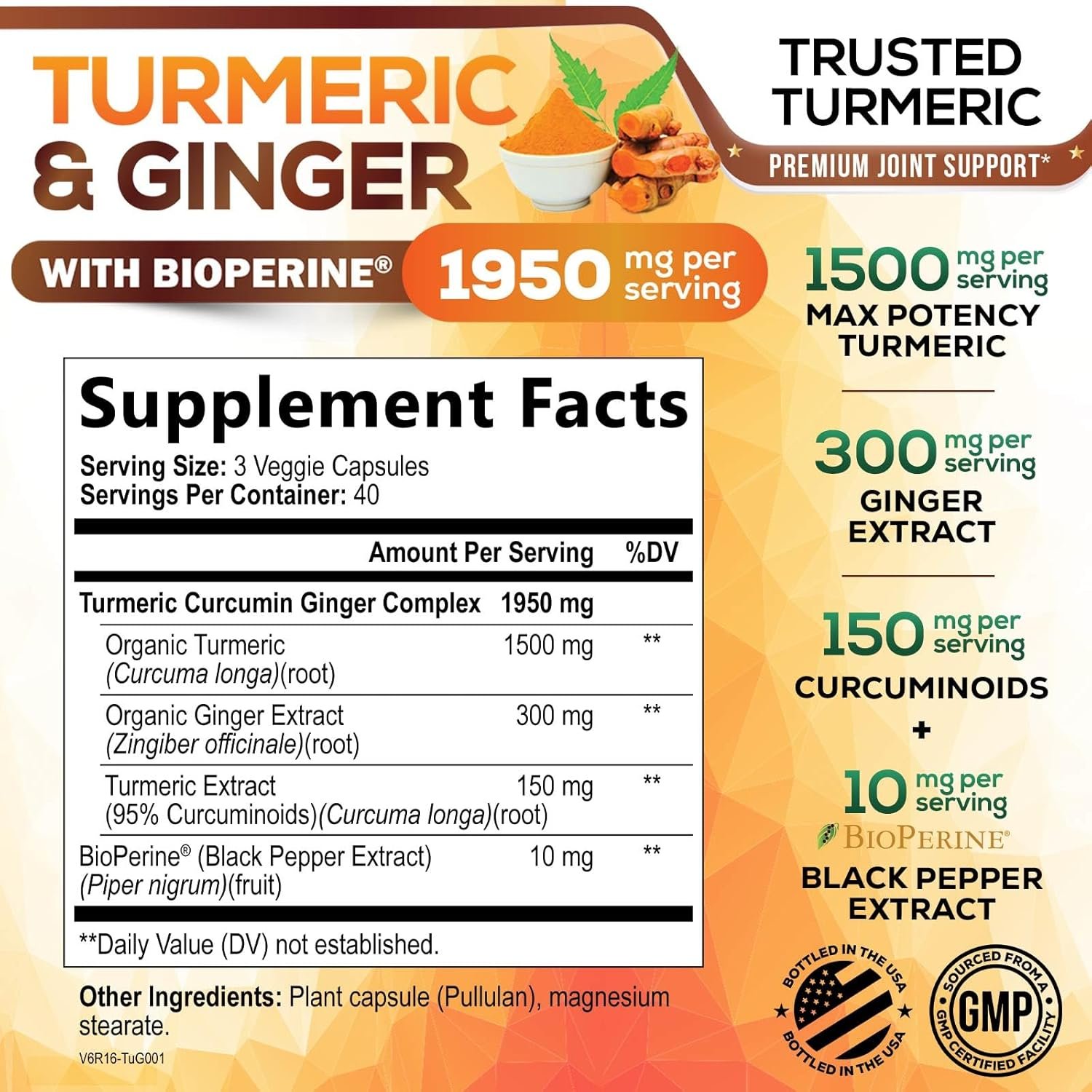 Turmeric Curcumin Supplement - 95% Curcuminoids wi... - Image 3